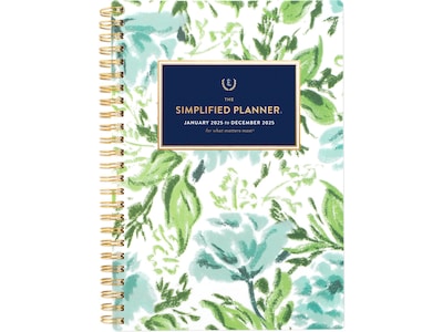 2025 AT-A-GLANCE Simplified by Emily Ley Greenbriar Floral 5.5 x 8.5 Weekly & Monthly Planner, Pol