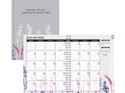 2025 House of Doolittle Wild Flower 8.5" x 11" Weekly & Monthly Planner, Paperboard Cover, Multicolor (28774-25)