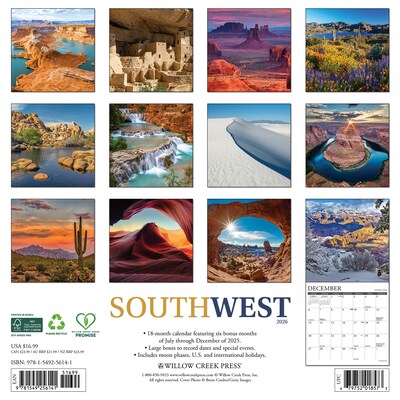2026 Willow Creek Southwest 12 x 12 Monthly Wall Calendar (56141)