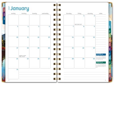 2027 Excello Brands 6" x 8" Weekly & Monthly Standard Planner, Paperboard Cover, Lake View (FSHN-CY27-58-82)