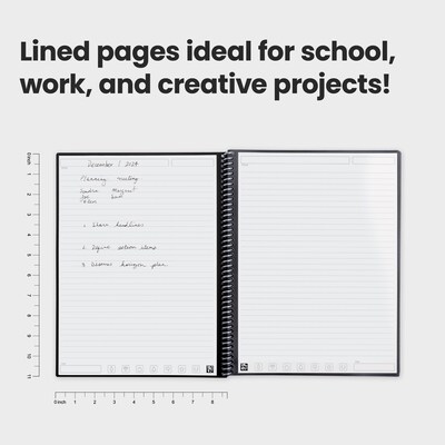 Rocketbook Core Reusable Smart Notebook, 8.5" x 11", Lined Ruled, 32 Sheets, Teal (EVR2-L-RC-CCE)