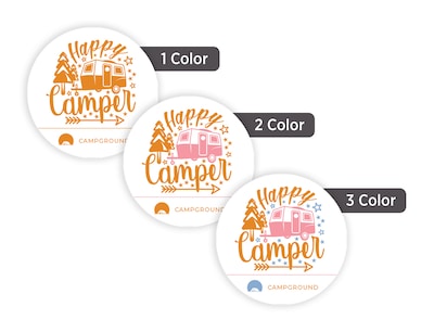 Custom Print Advertising Label, 1.13 Circle, 1 Standard Color, 1-Sided, 250 Labels/Roll