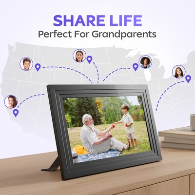 iFab 70P 10.1" Wi-Fi Digital Picture Frame with IPS Touchscreen, Black (IPF70PBK)