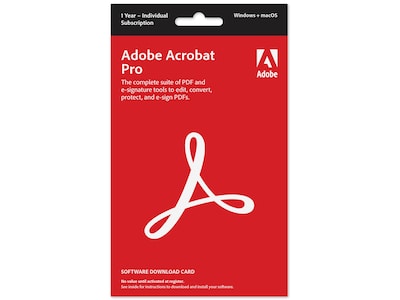 Adobe Acrobat Pro for 1 User, Windows and Mac, In-Store Activation (65328453)