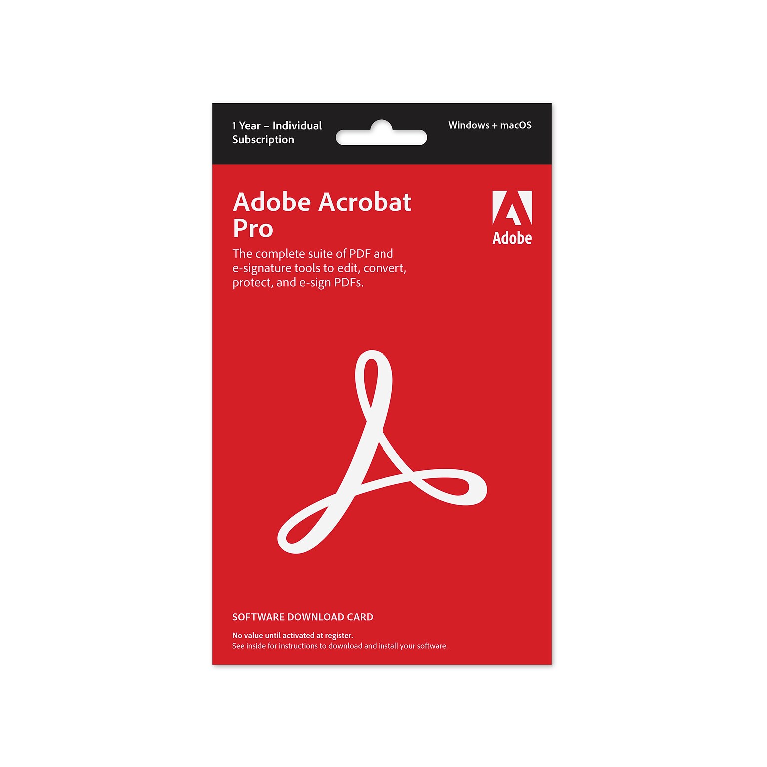 Adobe Acrobat Pro for 1 User, Windows and Mac, In-Store Activation (65328453)