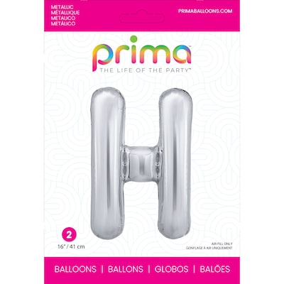 Party City (Air-Filled) 16 H Foil Balloon, Silver, 2/Pack (AM60050272-18)