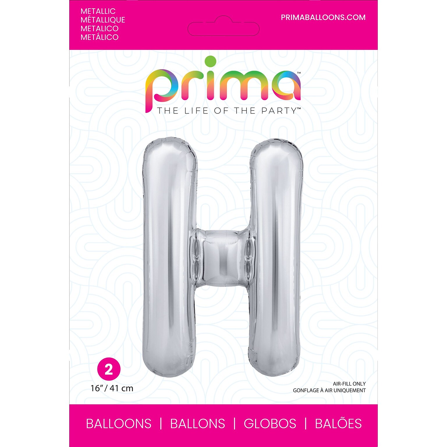 Party City (Air-Filled) 16 H Foil Balloon, Silver, 2/Pack (AM60050272-18)