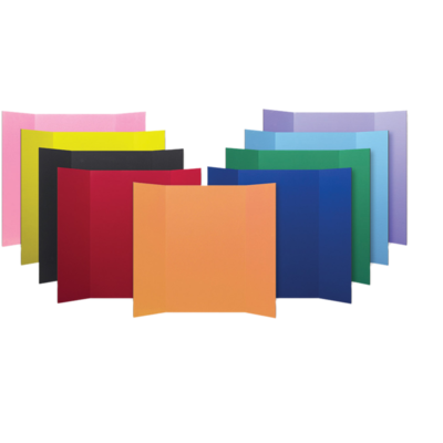 Flipside Tri-Fold Presentation Board, 36 x 48, Corrugated, Assorted Colors, 24/Carton (30045)