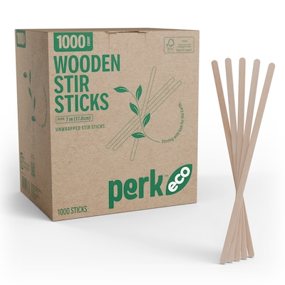 Perk™ Wooden Stirrers, 7, 1000/Pack (PK62345)