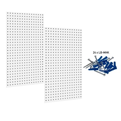 Triton Products Locboard 24 x 42-1/2 x 9/16 Steel Square Hole Pegboards, Set of 2 (LB2-W)