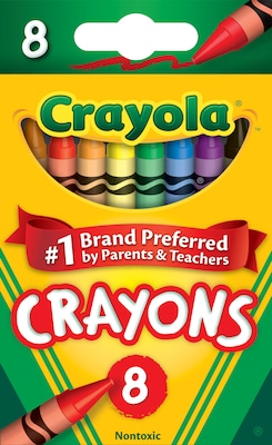 Crayola Crayons, Assorted Colors, 8/Box (52-3008)