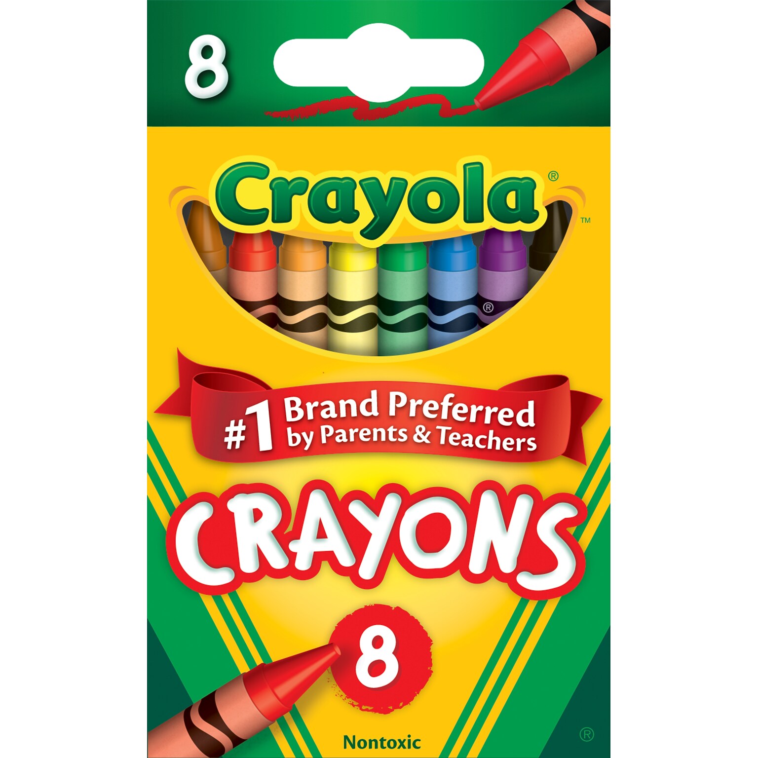 Crayola Crayons, Assorted Colors, 8/Box (52-3008)