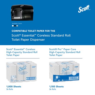 Scott Essential Coreless Toilet Paper Dispenser, Black (09604)