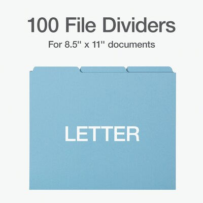 Pendaflex Blank Index File Guide, Letter, Blue, 100/Box (PN203)