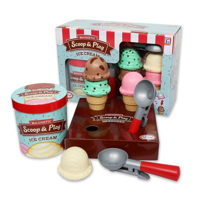 Popular Playthings Magnetic Scoop & Play Ice Cream, Multicolored, 9/Set (PPY64001)
