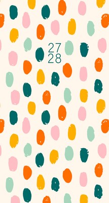 2026-2028 Willow Creek Happy Dots 3.5 x 6.5 Monthly Pocket/Wallet Calendar, Assorted Colors (66256)