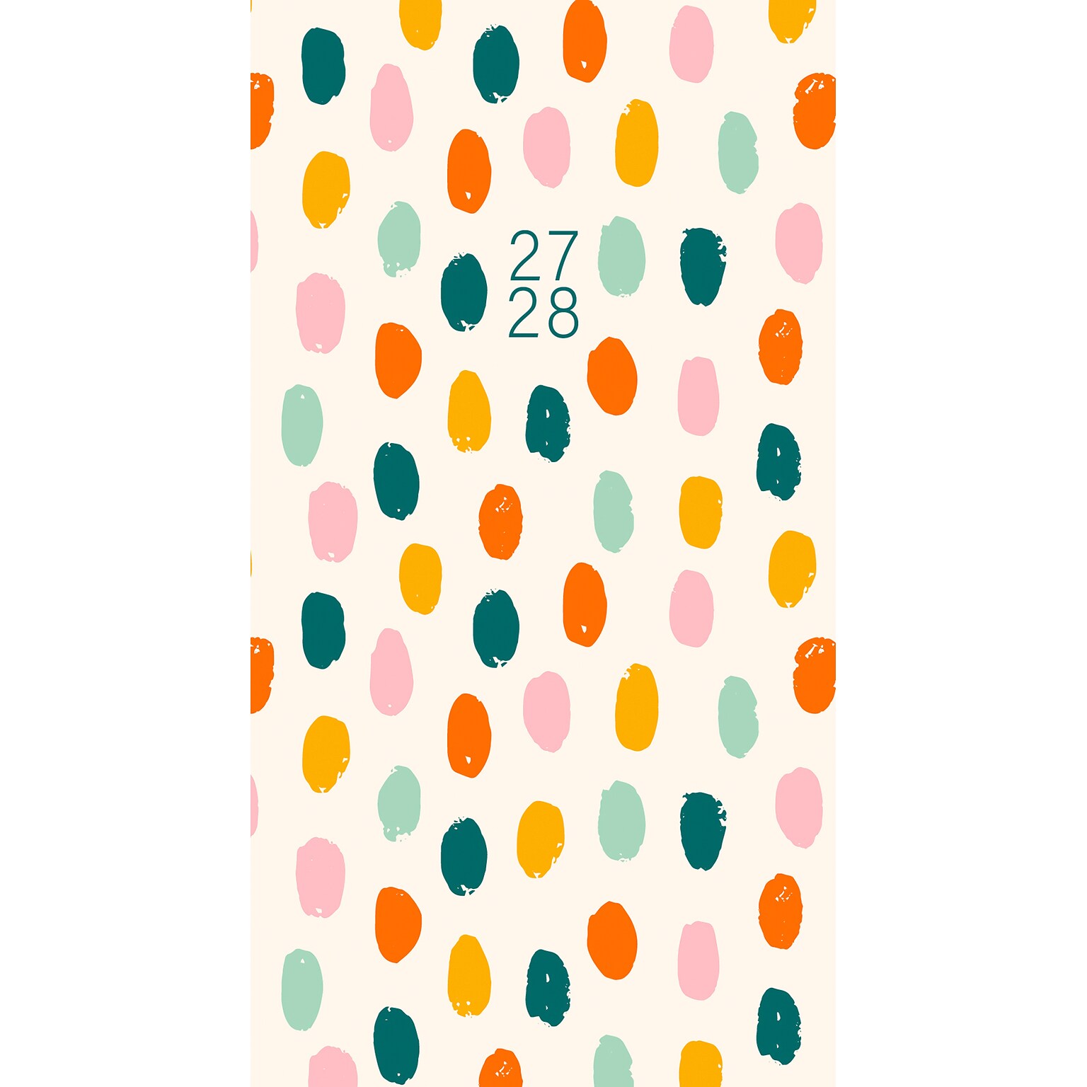 2026-2028 Willow Creek Happy Dots 3.5 x 6.5 Monthly Pocket/Wallet Calendar, Assorted Colors (66256)