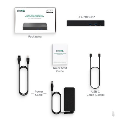 Plugable USB-C Triple HDMI Display Docking Station  (UD-3900PDZ)