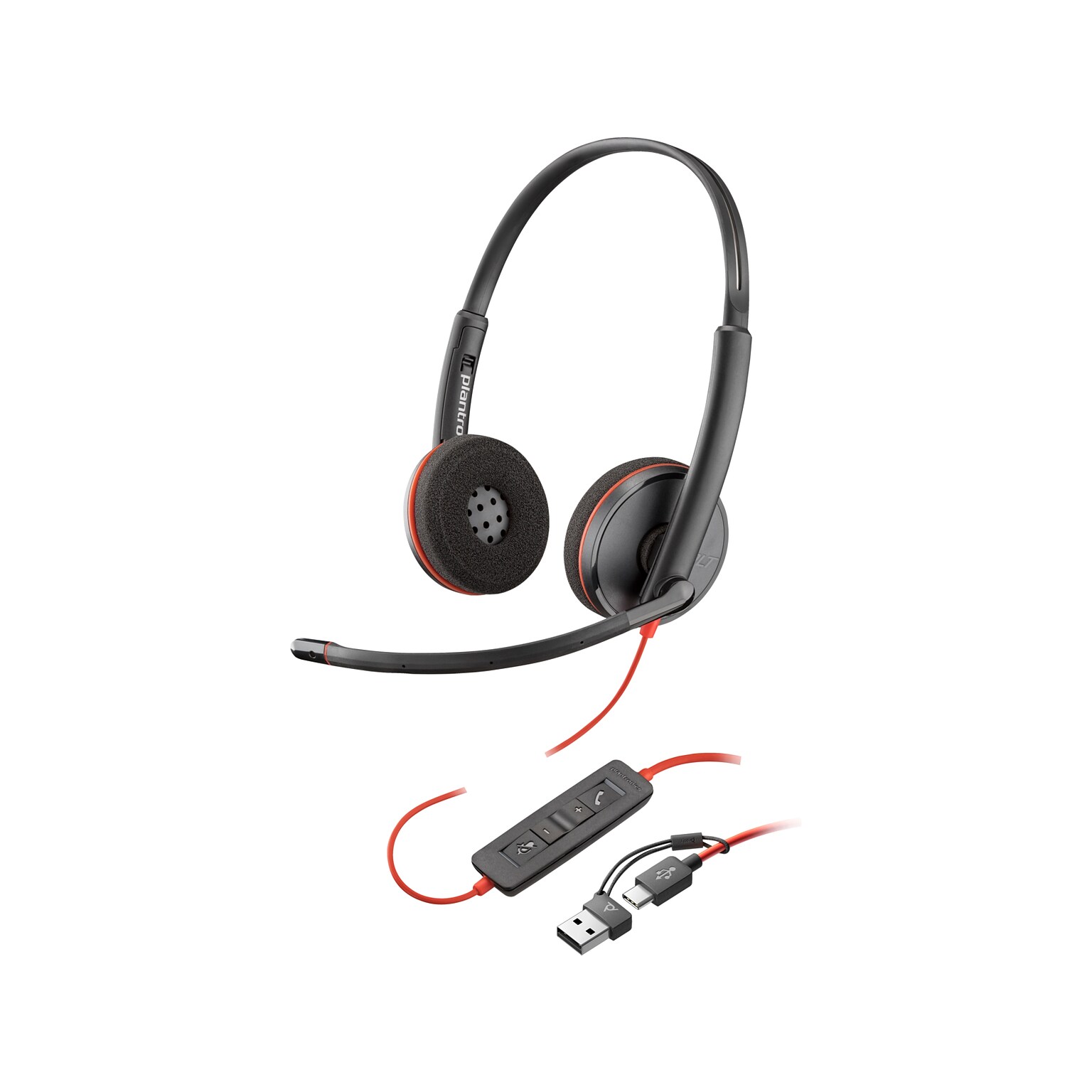 Poly Blackwire 3220 Stereo Headset, USB-C/USB-A, UC Certified, Bulk (8X2J9A6)