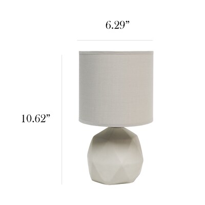 Simple Designs Geometric Concrete Lamp, Gray (LT2060-GRY)