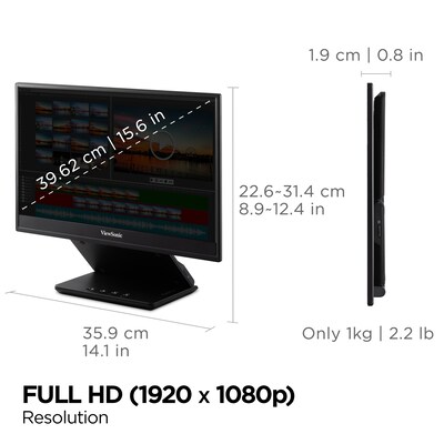ViewSonic 16" 60Hz LED Monitor, Black (VP16-OLED)
