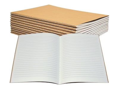 Better Office Composition Notebooks, 5.5 x 8.3, Narrow Ruled, 30 Sheets, Kraft, 12/Pack (25020-12P