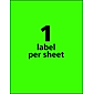 Avery Laser Shipping Labels, 8-1/2" x 11", Neon Green, 1 Label/Sheet, 100 Sheets/Box (5940)