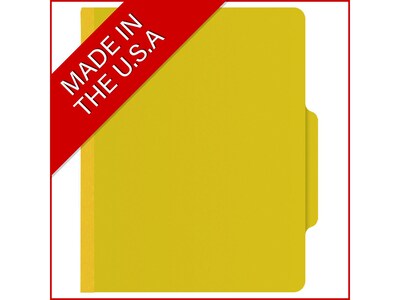 Medical Arts Press Pressboard Classification Folder, 2 Dividers, 2" Expansion, Letter Size, Yellow, 10/Box (DV-T42-26-3YLW)