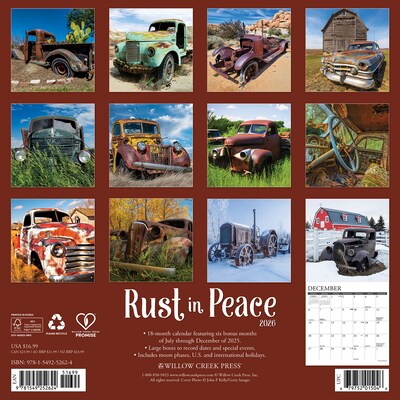 2026 Willow Creek Rust in Peace 12 x 12 Monthly Wall Calendar (52624)