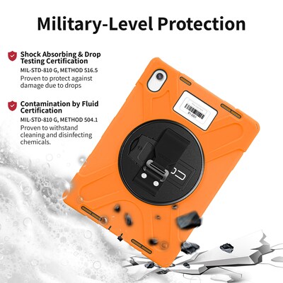 CODi Rugged iPad 11" (A16/11th Gen) & iPad 10.9" (10th Gen) Case with Integrated Screen Protector, Orange (C30705069IS)