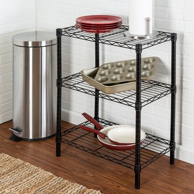 Honey-Can-Do 3-Shelf Metal Unit, 24", Black (SHF-01905)