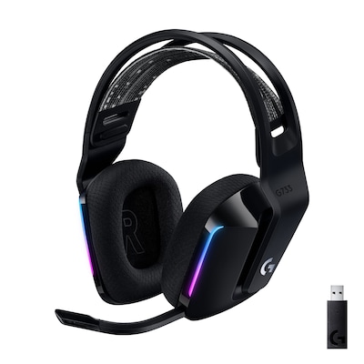 Logitech G Series G733 Wireless Over-the-Ear Gaming Headset, Black (981-000863)