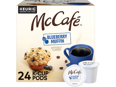 McCafe Blueberry Muffin Coffee, Keurig K-Cup Pod, Light Roast, 24/Box (5000365844)