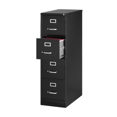 Quill Brand® 4-Drawer Vertical File Cabinet, Locking, Letter, Black, 25D (25164D)