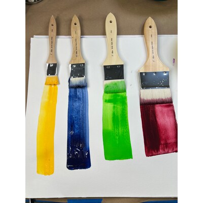 Silver Brush Alpine White Natural Goat Bristle, Wide Wash & Blend Background Brush Set, 4/Pack (SLVAW5560)