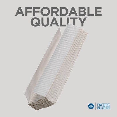Pacific Blue Basic Recycled C-Fold Paper Towels, 1-ply, 240 Sheets/Pack, 10 Packs/Carton (25190)