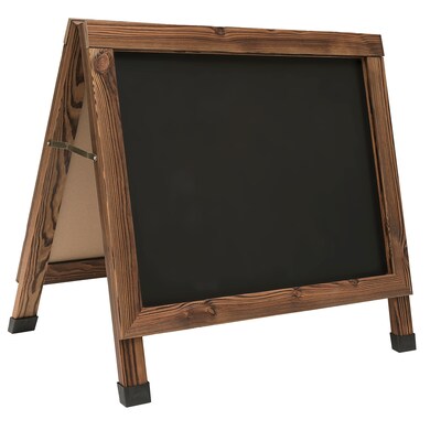 Excello Global Products 18x24 Chalkboard Coroplast Combo A-Frame, Brown (EGP-HD-0534-BN)