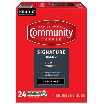 Community Coffee Signature Blend Coffee Keurig® K-Cup® Pods, Dark Roast, 24/Box (5000374328)