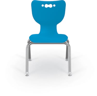 MooreCo 12" Hierarchy Student Chair with 4 Legs, Blue/Chrome Base (703673595308)