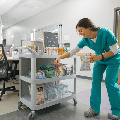Quill Brand® 3-Shelf Plastic/Poly Utility Cart, Gray (17861)