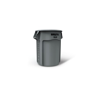 Rubbermaid Brute Vented Trash Can Receptacle without Lid, 55-Gallons, Gray (FG265500GRAY)