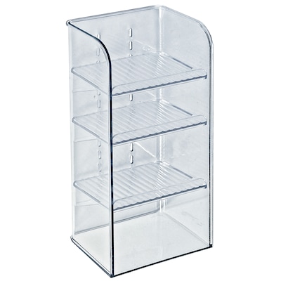 Azar Extra Small Plastic Three Tier Organizer, 9.87 x 4.75x 3.12, Clear (556764)