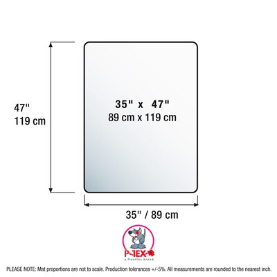 Floortex P-Tex Polycarbonate Dog Crate Floor Protector, 35" x 47", Clear (FCCAGE89ER)