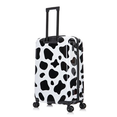 InUSA Prints 30.76" Hardside Suitcase, 4-Wheeled Spinner, TSA Checkpoint Friendly, Cow Animal Print (IUAPC00L-COW)