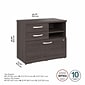 Bush Business Furniture Studio A 26" Office Storage Cabinet with 2 Shelves and Drawers, Storm Gray (SDF130SGSU-Z)