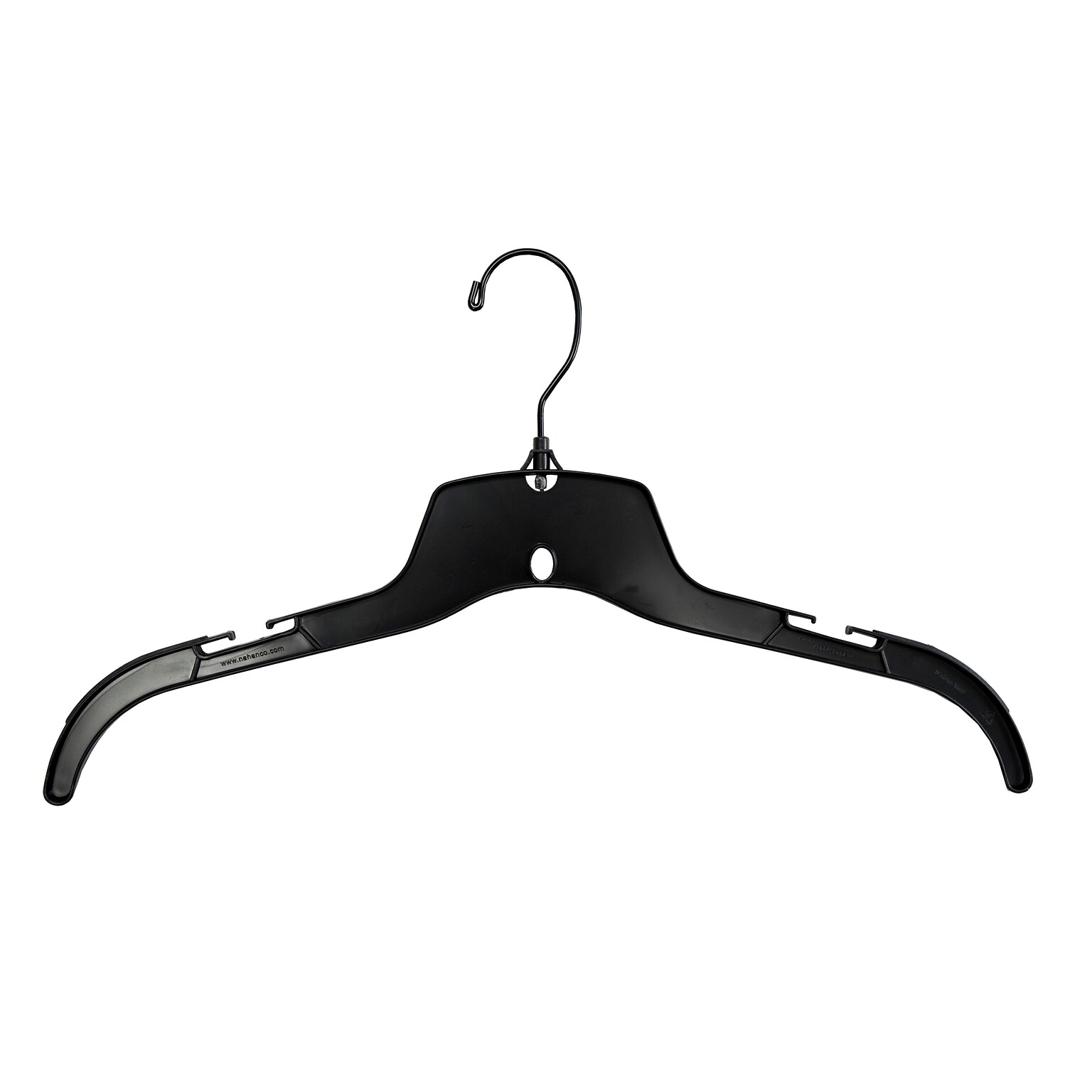 Nahanco 17 Plastic Heavy Weight Top Hanger, Black, 100/Carton (25500BHMG)