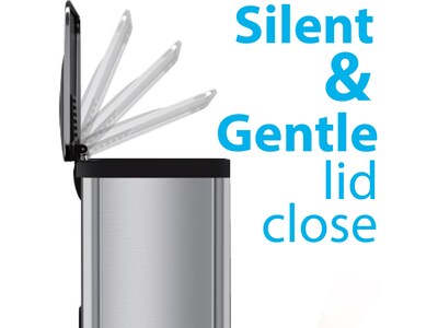 HLS Commercial Stainless Steel Step Trash Can with Hinged Lid, 18-Gallon, Silver (HLS18SS)