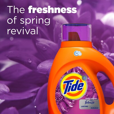 Tide Plus Febreze HE Liquid Laundry Detergent, Spring & Renewal Scent, 59 Loads, 84 oz. (22379)