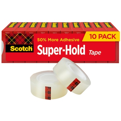 Scotch Super Hold Transparent Tape, Refill, 3/4 in x 800 in, 10 Tape Rolls, Home Office and Back to