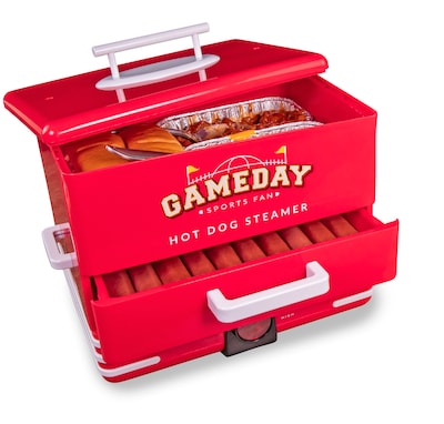 Nostalgia Game Day 4.5-Quart Hot Dog Steamer, Red (GDHDS206RDSL)